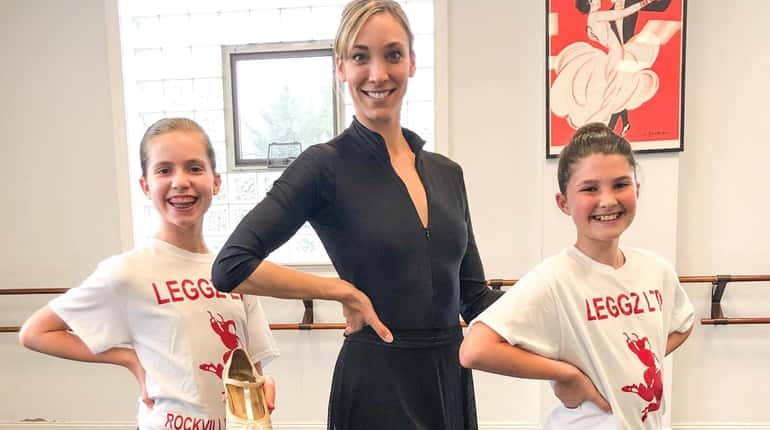 Dancer and instructor Erin Kernion with Kidsday reporters Caroline Jonassen,...