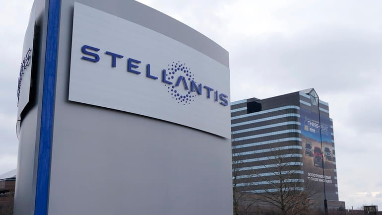FILE -- The Stellantis sign appears outside the Chrysler Technology...