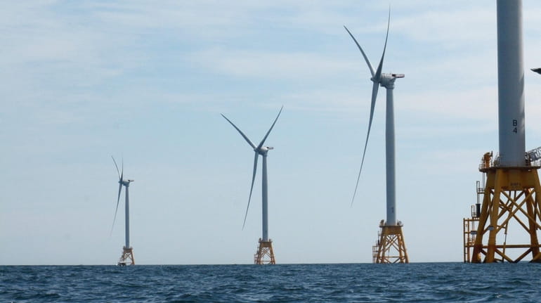 Deepwater Wind offshore wind farm at Block Island in August 2016.