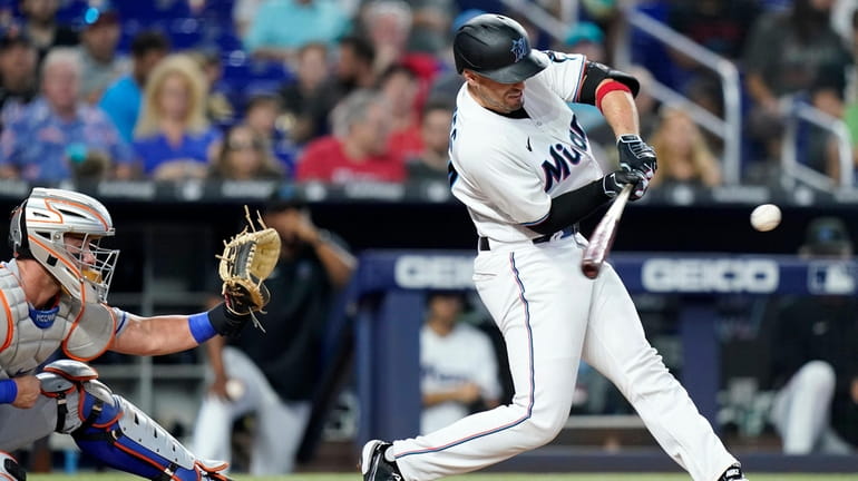 The Marlins' Nick Fortes hits a walk-off solo home run...