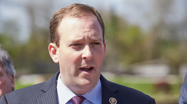 Rep. Lee Zeldin at a news conference in Riverhead on...