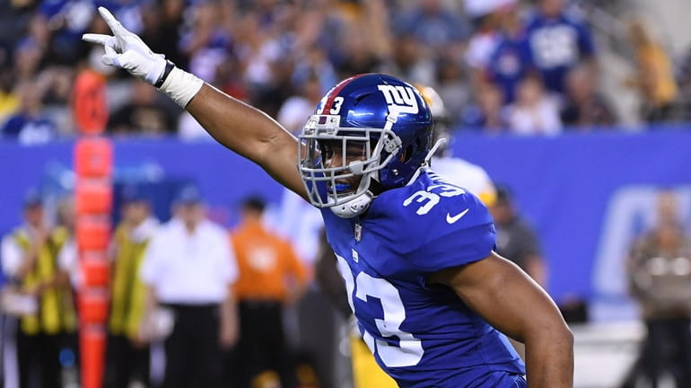 Giants free safety Andrew Adams against the Steelers at MetLife Stadium...
