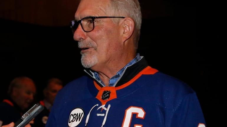 Former New York Islanders captain Clark Gillies attends an alumni...
