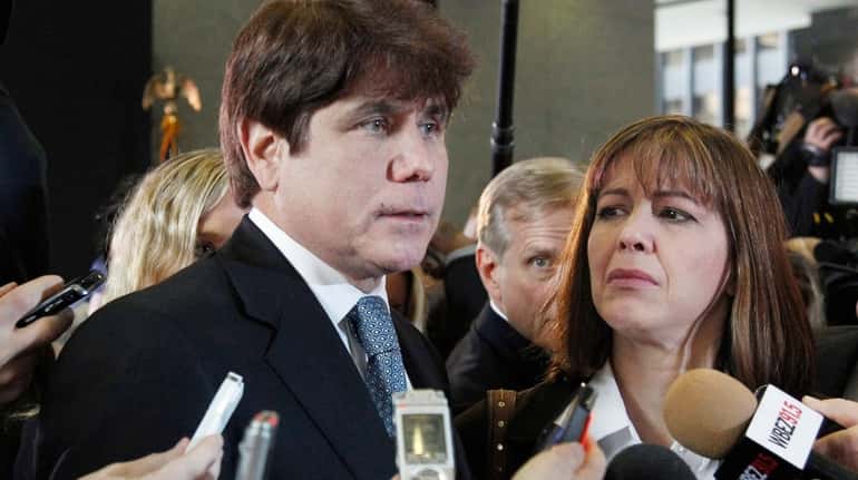 Former Illinois Gov. Rod Blagojevich and his wife, Patti, in...