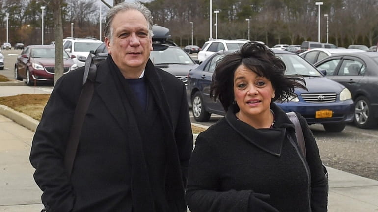 Former Nassau County Executive Edward Mangano and his wife, Linda...