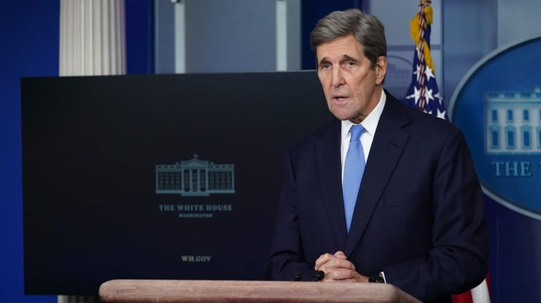 Special Presidential Envoy for Climate John Kerry speaks at a...