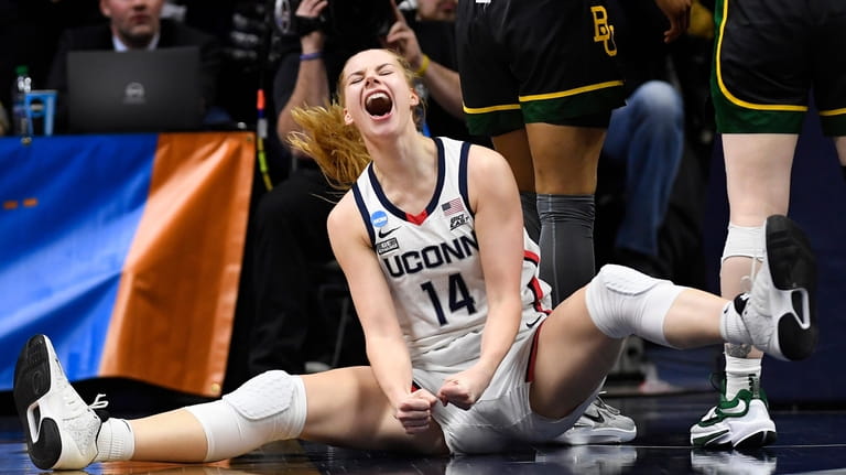 UConn's Dorka Juhasz (14) reacts in the second half of...