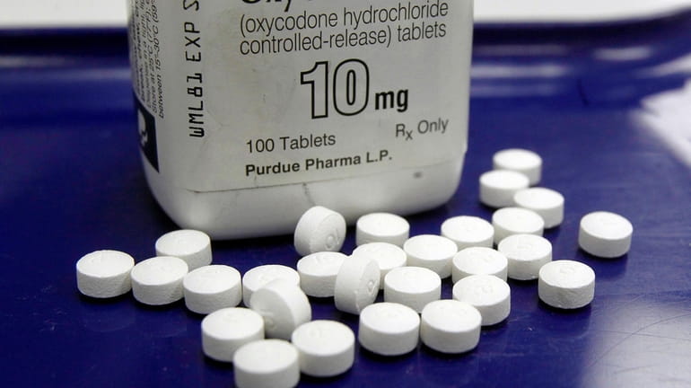 OxyContin pills are on display at a pharmacy in Vermont...