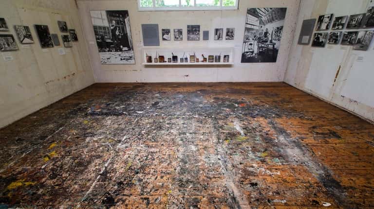 The studio of artist Jackson Pollock at the Pollock-Kranser House...