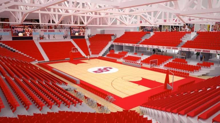 An artist's rendering of renovated Stony Brook Arena. (May 19,...