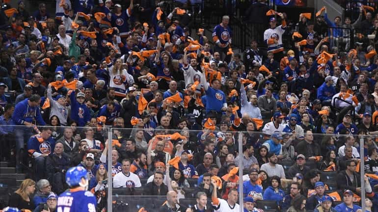 New York Islanders fans wave rally towels against the Florida...