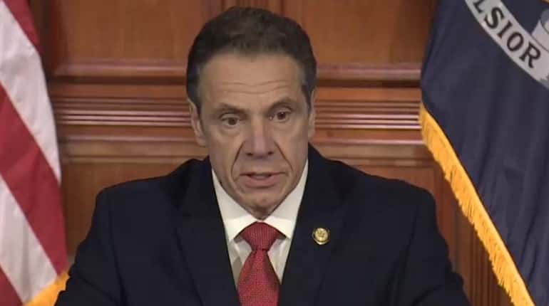 Gov. Andrew Cuomo speaks during a news conference on Monday,...