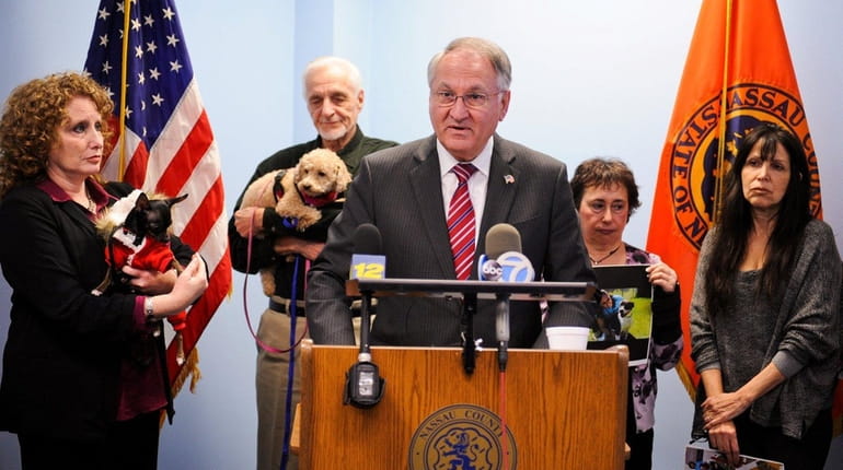 Nassau County Comptroller George Maragos held a news conference on...
