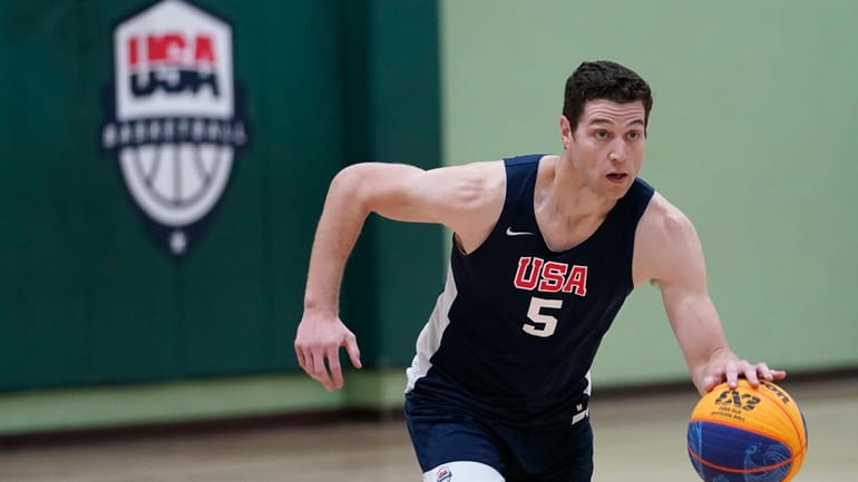 Jimmer Fredette practices for the USA Basketball 3x3 national team,...