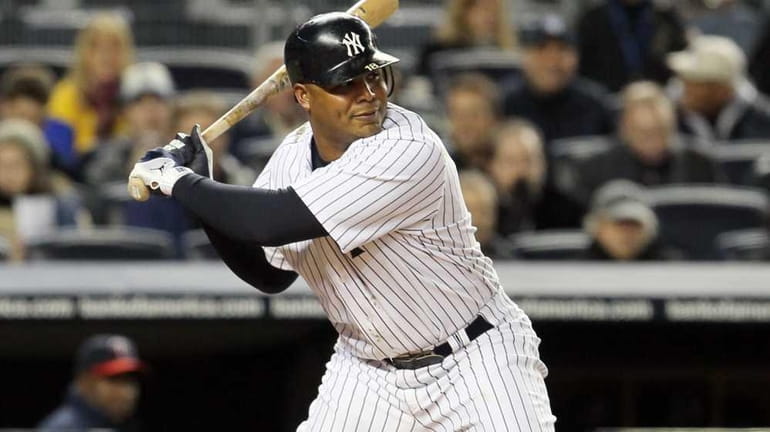 Andruw Jones of the New York Yankees bats against the...