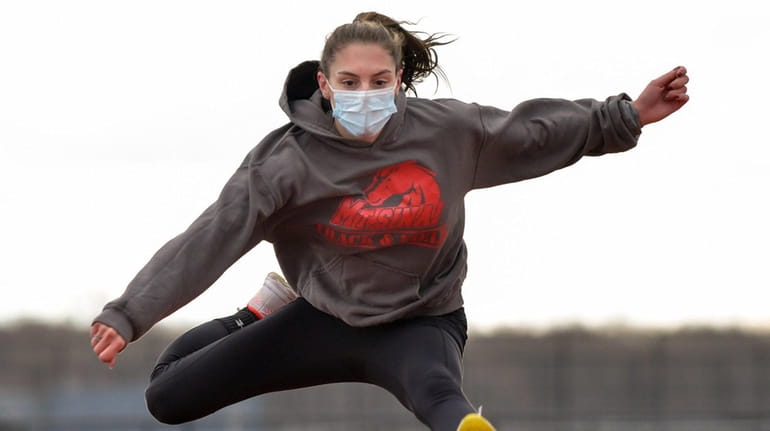 Kate DelGandio of Mount Sinai's girls track team says the adrenaline...