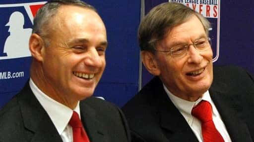 MLB commissioner Bud Selig, right, and MLB vice president of...