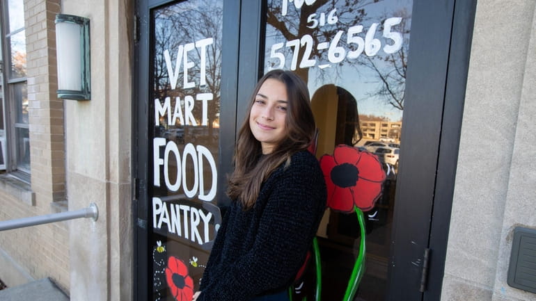 Olivia Jungkunst, 15, outside the pantry at the Nassau County Veterans...