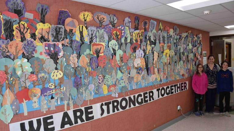 Wading River School students recently collaborated to create a tree-themed...