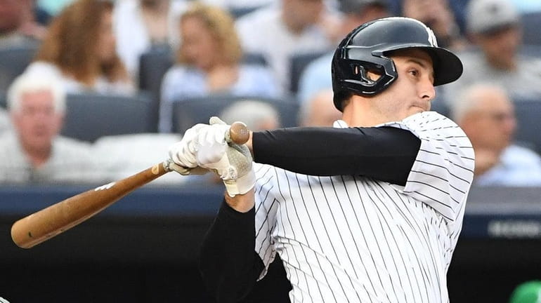 The Yankees' Anthony Rizzo hits a solo home run against...