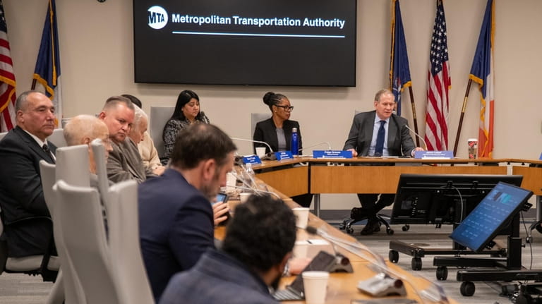 MTA Board members discuss the congestion pricing plan at MTA...
