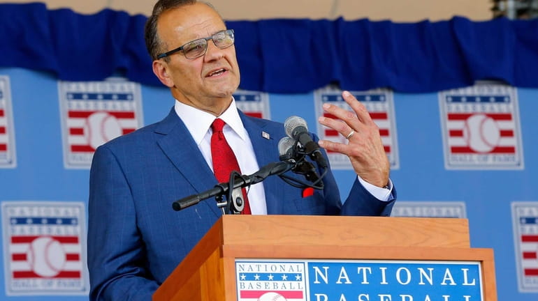 Joe Torre gives his speech at Clark Sports Center during...