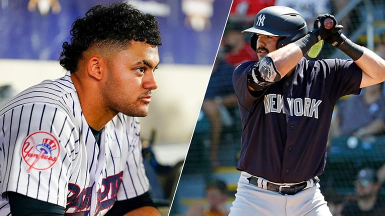 Yankees prospect Jasson Dominguez, left, and Austin Wells.