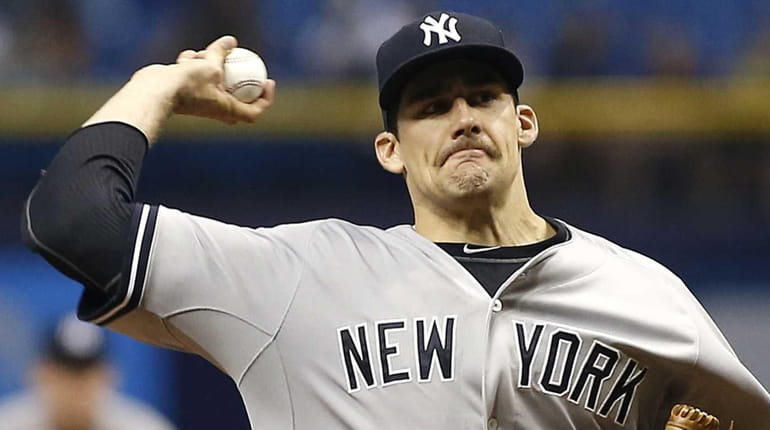 Nathan Eovaldi of the New York Yankees pitches during the...