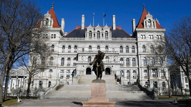 The New York State Capitol building in Albany on April...