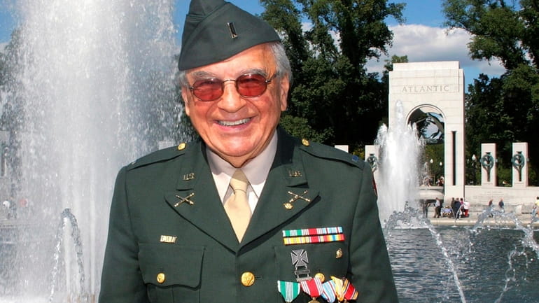 Leonard L. Finz at the World War II Memorial in Washington,...
