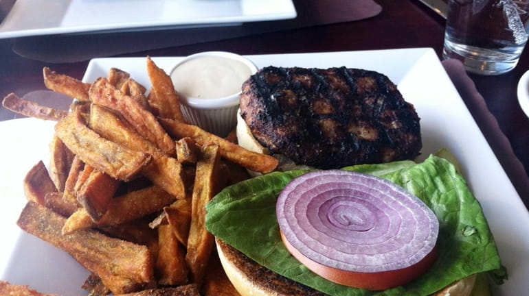 Turkey burger with sweet potato fries at the new Wild...