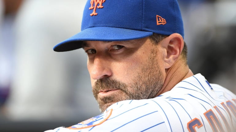 Mets manager Mickey Callaway looks on before a game against the Washington...