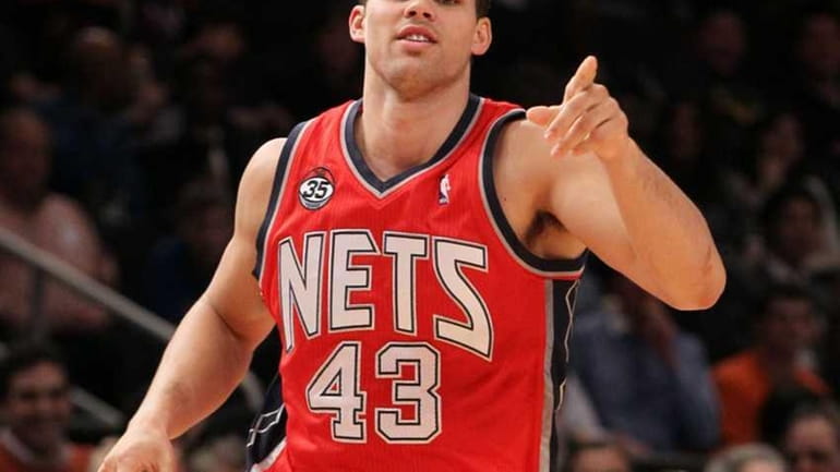 Kris Humphries #43 of the New Jersey Nets enter the...