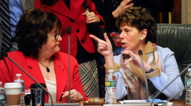 New York State Education Commissioner MaryEllen Elia, left, and Chancellor...