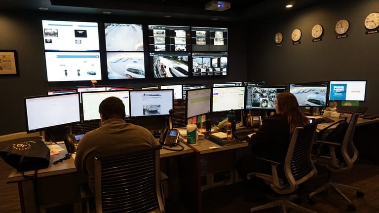 A team from A+ Technology Security Solutions monitors cameras in real time.



	 