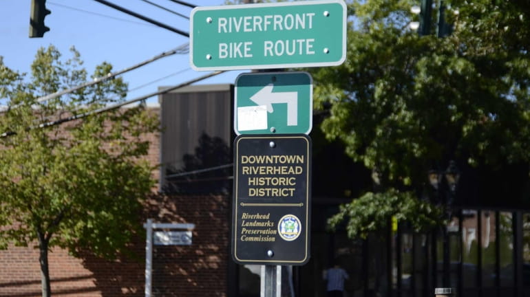The first of 20 new historic markers promoting Riverhead downtown...