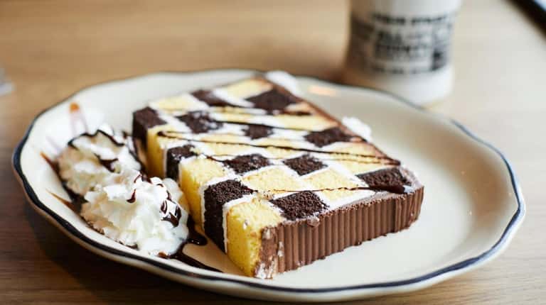 The black and white checkerboard cake at The Main Street...