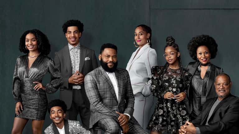 The cast of ABC's "Black-ish," which returns for its final...