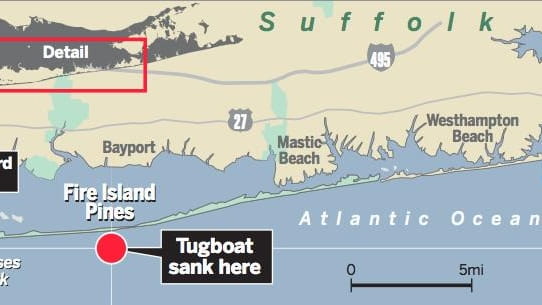 One tugboat crew member died and three others were rescued...