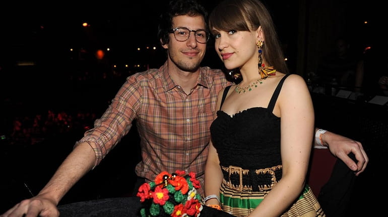 Comedian Andy Samberg and singer-songwriter Joanna Newsom at the Mastercard...