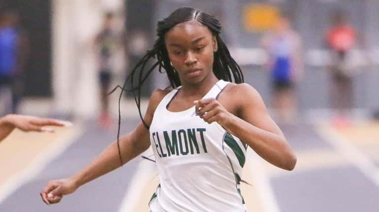 Elmont's Ashley Fulton wins the 55 Meter dash during the...