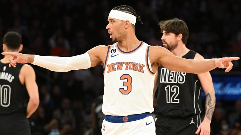 New York Knicks guard Josh Hart against the Brooklyn Nets...