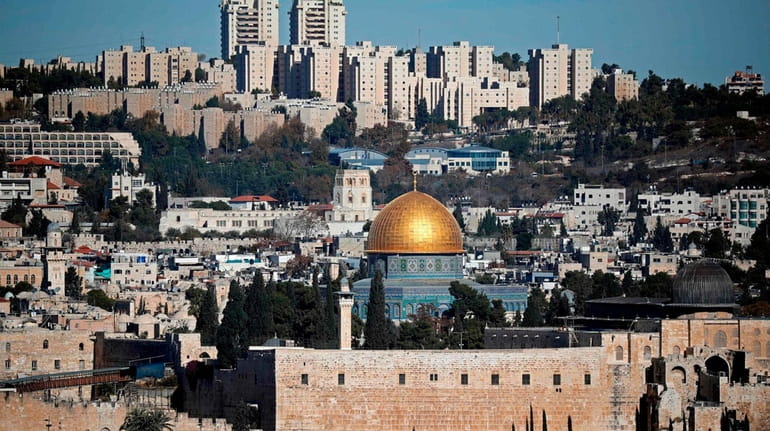 President Donald Trump on Monday recognized Jerusalem, above with a...