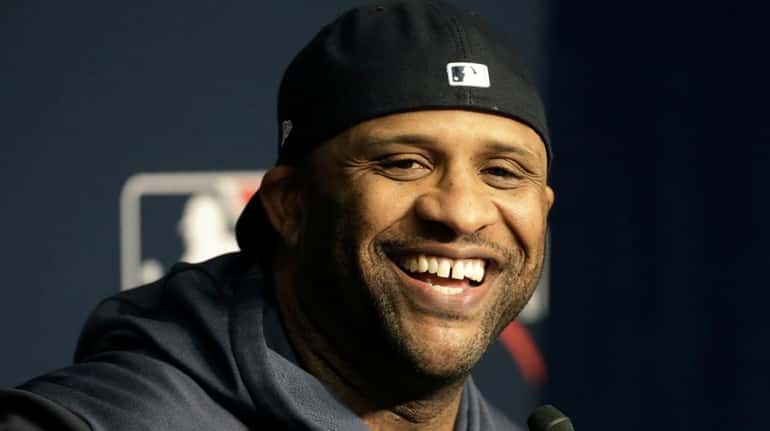 Yankees starting pitcher CC Sabathia speaks to the media about...
