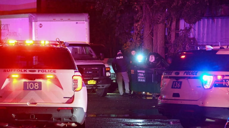 Suffolk County police investigate after a person was shot on...