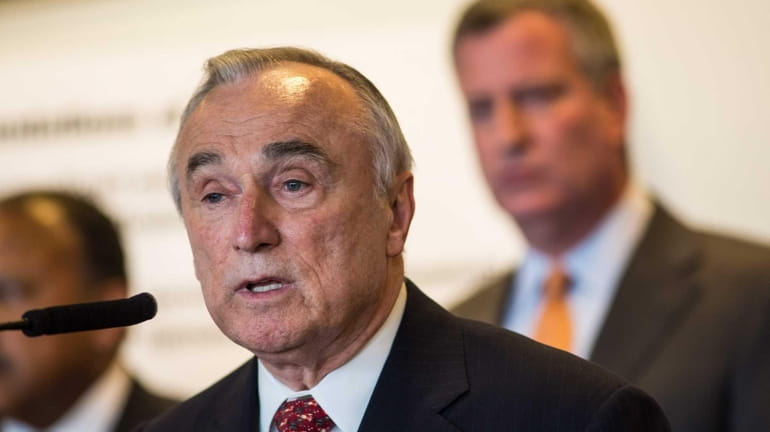 Police Commissioner Bill Bratton discusses police retraining at the Police...