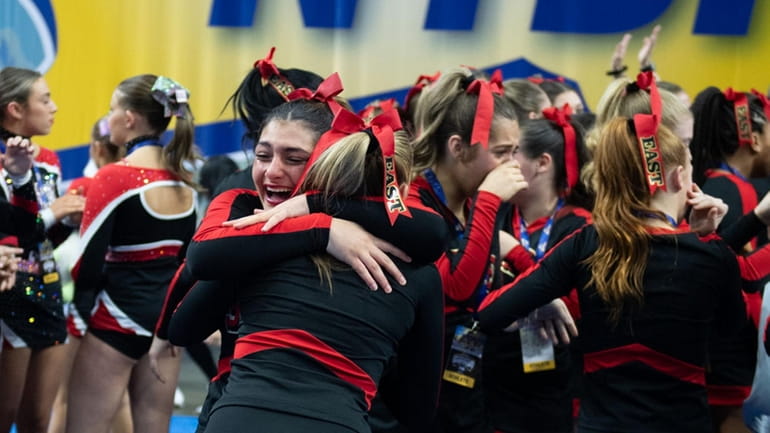 Sachem East competes in the NYSPHSAA cheerleading championship at Visions Veterans...