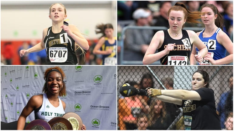 Clockwise, from top left: Mullane Baumiller of Sayville, Abby Callinan...