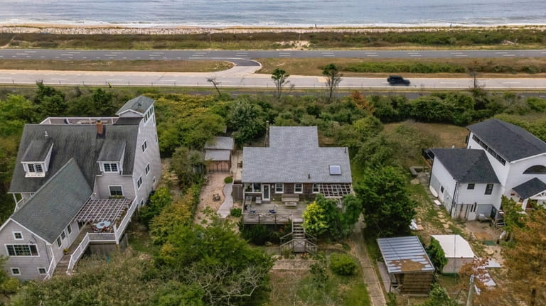 The house, center, with Ocean Parkway and the Atlantic to...