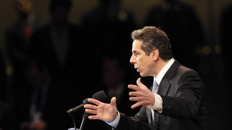 New York Gov. Andrew Cuomo delivers his first State of...